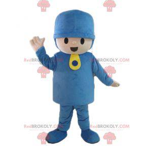 Lego boy mascot in blue outfit - Redbrokoly.com