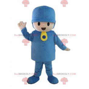 Mascote do Lego Boy em roupa azul - Redbrokoly.com