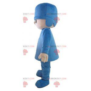 Mascotte de garçon de Lego en tenue bleue - Redbrokoly.com