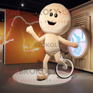 Cream Unicyclist maskot...