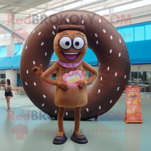 Brauner Donut Maskottchen...