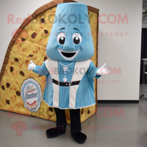 Sky Blue Pizza Slice maskot...