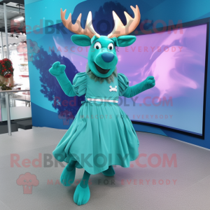 Cyan Irish Elk maskot...