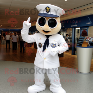 Navy Army Soldier mascot costume character dressed with a Henley Tee and Earrings