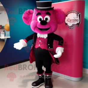 Magenta Guinness mascot costume character dressed with a Rash Guard and Bow ties