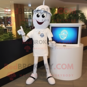 White Wrist Watch mascot costume character dressed with a Long Sleeve Tee and Bracelet watches