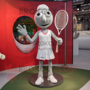 Silver Tennis Racket mascot costume character dressed with a Bermuda Shorts and Earrings