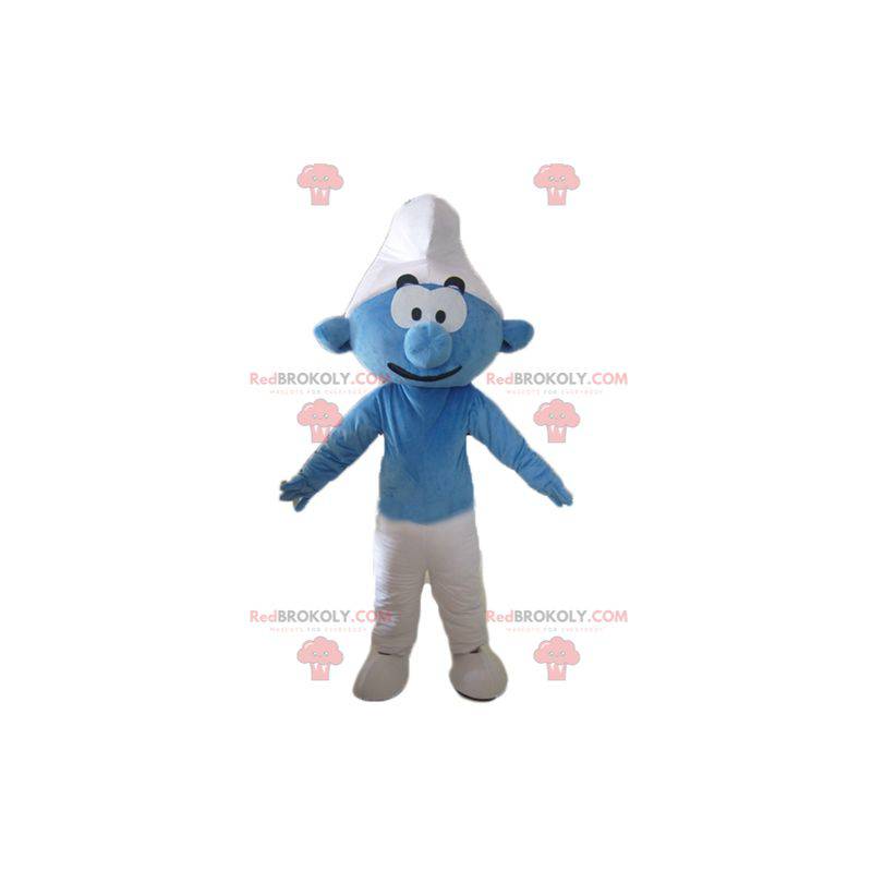 Smurf mascot blue and white comic character - Redbrokoly.com