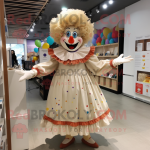 Beige Clown mascotte...