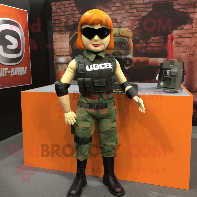 Rust Gi Joe mascot costume character dressed with a Mini Skirt and Keychains