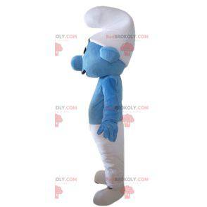 Mascotte de Schtroumpf personnage bleu et blanc de BD -