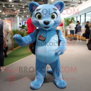 Sky Blue Jaguarundi maskot...