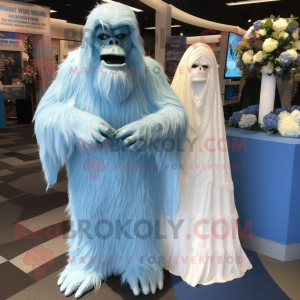 Sky Blue Sasquatch mascotte...