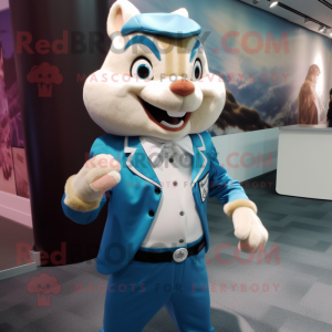 Sky Blue Chipmunk mascotte...