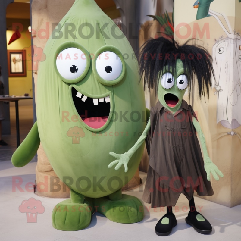 Olive Vampire mascot costume character dressed with a Capri Pants and Hairpins Olive Vampire mascot costume character dressed with a Capri Pants and Hairpins