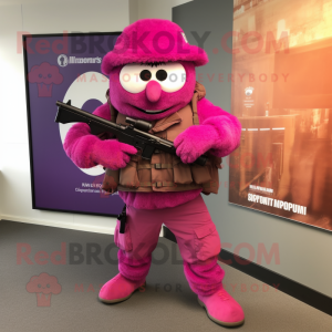 Magenta Sniper maskot drakt...