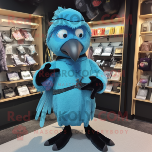 Cyan Crow mascotte kostuum...