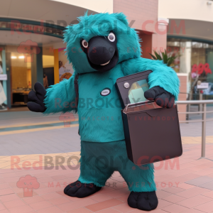 Teal Sloth Bear maskot...