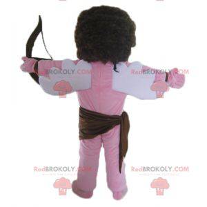 Mascotte di Cupido angelo rosa con fiocco e ali - Redbrokoly.com