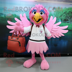 Pink Harpy mascotte kostuum...