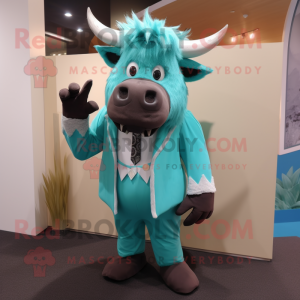 Turquoise Yak mascotte...