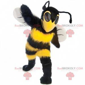 Hermosa mascota de abeja avispa amarilla y negra -