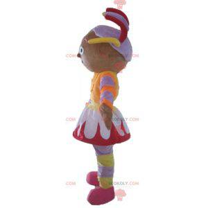 African girl mascot in colorful outfit - Redbrokoly.com