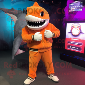 Oranje Megalodon mascotte...