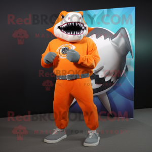 Orange Megalodon maskot...