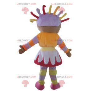 Mascote africana com roupa colorida - Redbrokoly.com