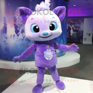 Lavender Ice mascot costume character dressed with a Jeggings and Keychains