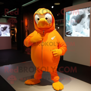 Orange Pigeon maskot kostym...