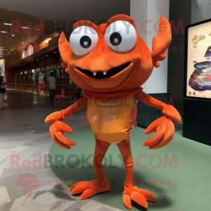 Orange Crab maskot kostym...