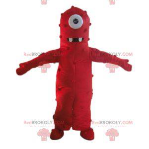 Giant and funny red cyclops alien mascot - Redbrokoly.com