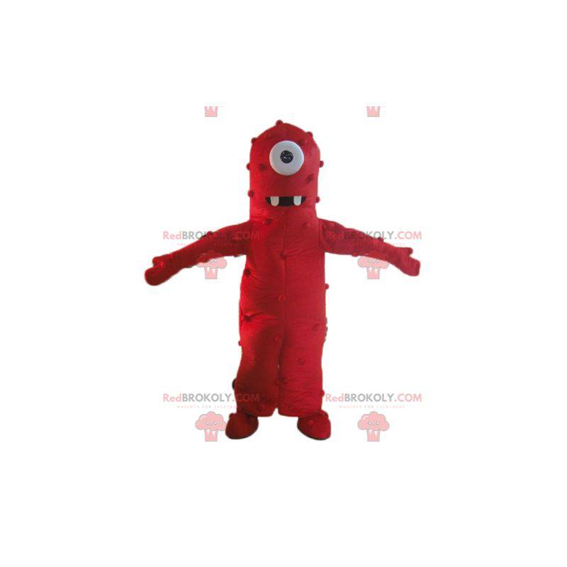 Gigantiske og morsomme røde cyclops fremmede maskot -