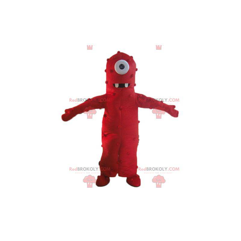 Mascotte d'extra-terrestre cyclope rouge géant et drôle -