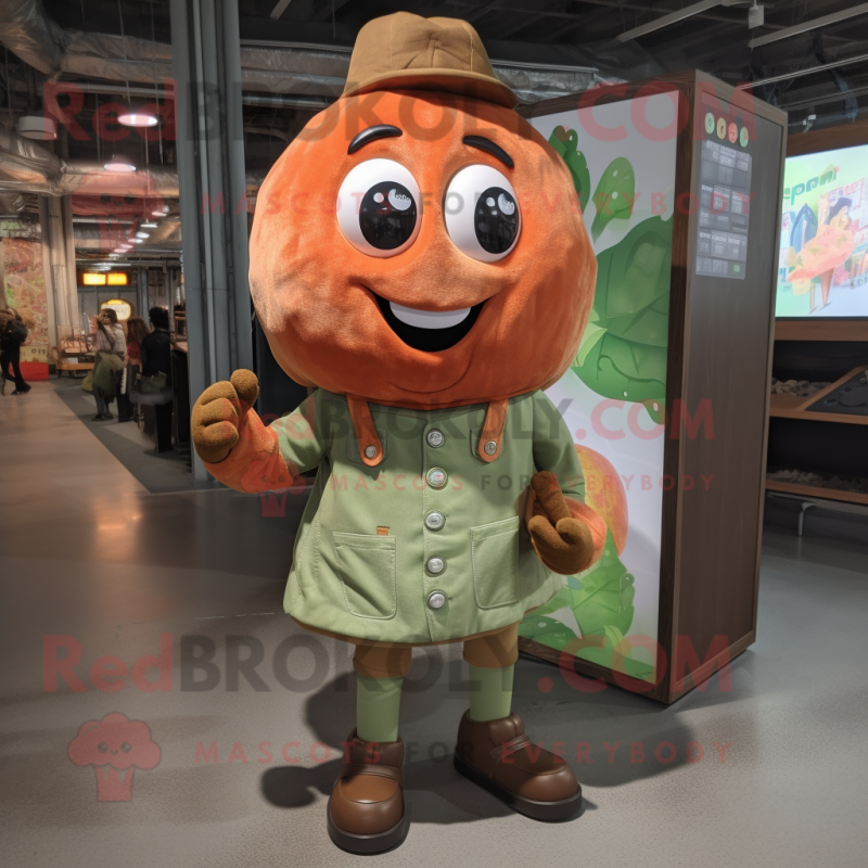 Rust Zucchini mascot costume character dressed with a Button-Up Shirt and Foot pads Rust Zucchini mascot costume character dressed with a Button-Up Shirt and Foot pads