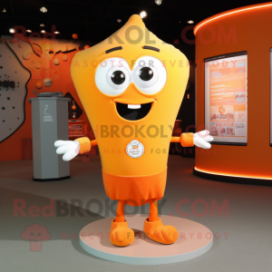 Orange Ray mascot costume character dressed with a Henley Shirt and Keychains