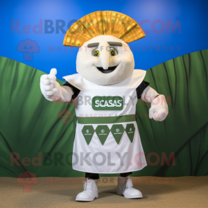 White Caesar Salad mascot costume character dressed with a Swimwear and Cufflinks