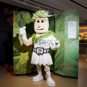 White Caesar Salad mascot costume character dressed with a Swimwear and Cufflinks