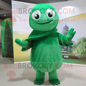 Forest Green Ice mascot costume character dressed with a Turtleneck and Shawls