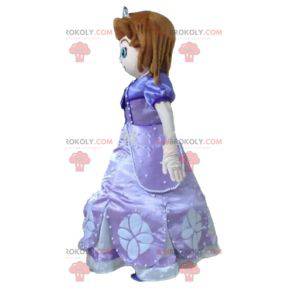 Prinzessin Maskottchen in einem hübschen lila Kleid -