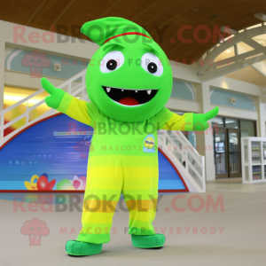 Lime Green Rainbow mascotte...