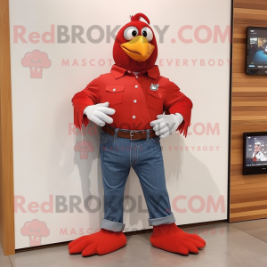 Red Dove maskot drakt figur...