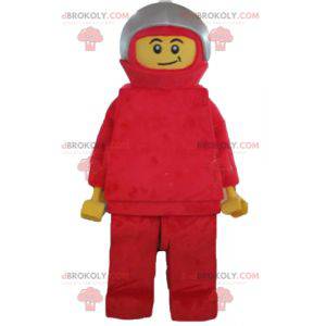 Lego-pilootmascotte met een pak en een helm - Redbrokoly.com