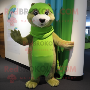 Lime Green Otter mascotte...