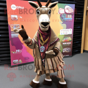 Beige Okapi mascotte...