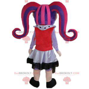 Gotische meisjesmascotte met gekleurd haar - Redbrokoly.com