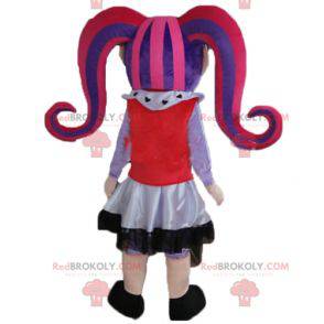 Gothic girl mascot with colored hair - Redbrokoly.com