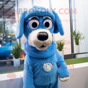 Sky Blue Dog mascotte...